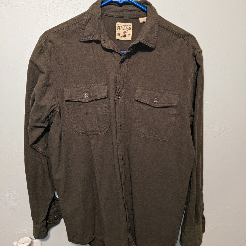 Men's M Red Head Button Up